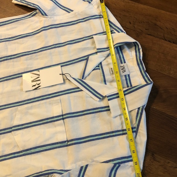 zara men shirt small relaxed fit short sleeve cotton blend new with tags - Picture 6 of 10